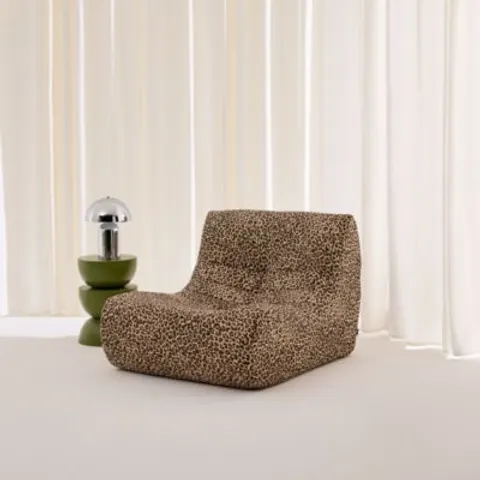 sweeek Chauffeuse tissu léopard 1 place Marron 91x72x105cm – image 1