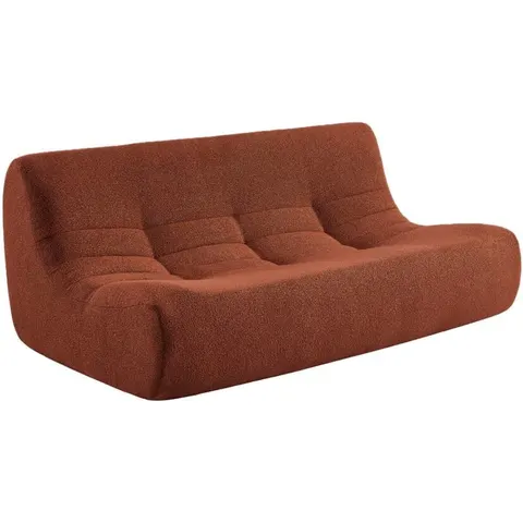 sweeek Chauffeuse compressée bouclette texturée terracotta Rouge 182x72x105cm – image 1