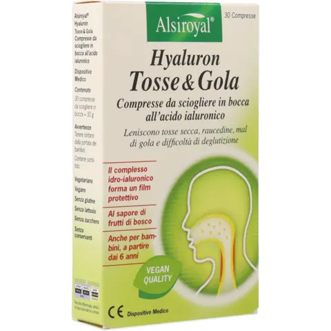 ALSIROYAL Hyaluron Tosse E Gola 30 Compresse – immagine 1