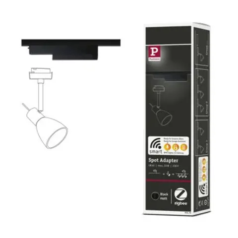 Paulmann URail rail adapter Zigbee 3.0, matt black – black matt – image 1