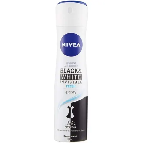 nivea deo invisible black & white fresh spray 150 ml – immagine 1