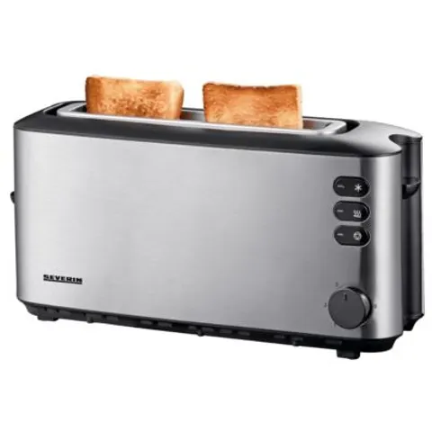 SEVERIN Langschlitz-Toaster AT 2515, Edelstahl / schwarz – Bild 1