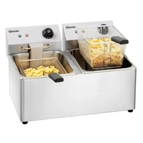 Friteuse professionnelle double snack IV - 2 x 8 Litres - Bartscher – image 1