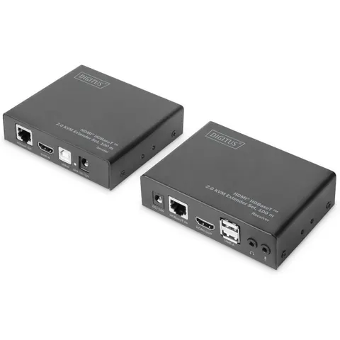 DIGITUS HDMI HDBaseT 2.0 KVM Extender Set, 100 m – Bild 1