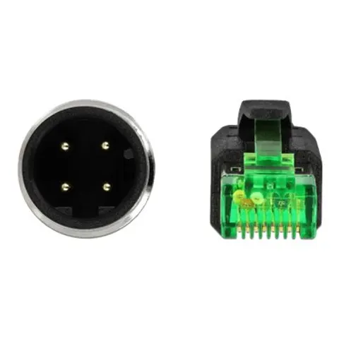M12 4-pins D-gecodeerd - RJ45 industriële netwerkkabel - Profinet / PVC - 2 meter – afbeelding 1