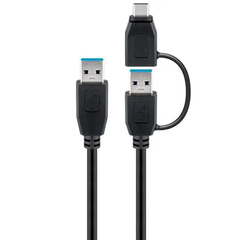 Goobay USB 3.0 kabel USB-A naar USB-C adapter - 2 meter – afbeelding 1