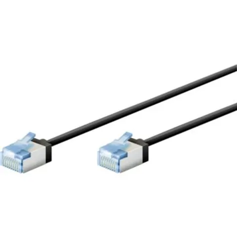 goobay LAN-Kabel CAT6A 2m schwarz – Bild 1