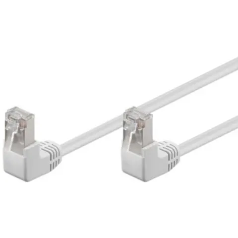 Câble RJ45 Cat5e coudé blindé blanc 25cm GOOBAY – 960604 – image 1