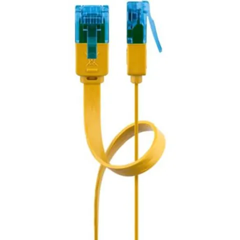 GOOBAY 96307 - Cable plano Cat.6a amarillo 1 m – imagen 1