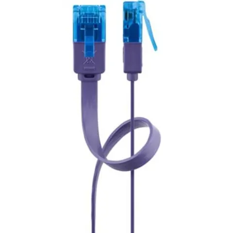 GOOBAY 96313 - Cable plano Cat.6a violeta 1 m – imagen 1