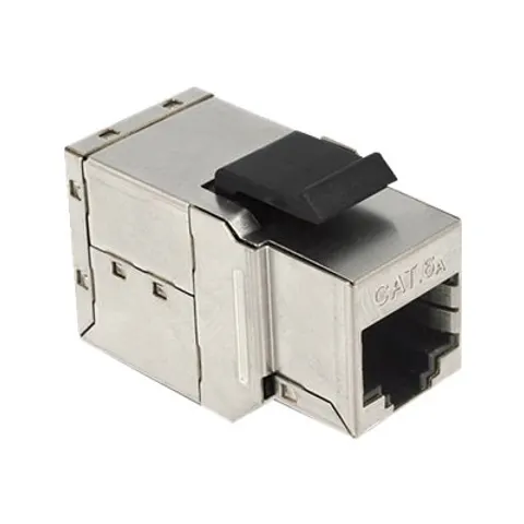 DELOCK Keystone RJ45 Bu > Bu Cat.6A – Silber-Metallic – Bild 1
