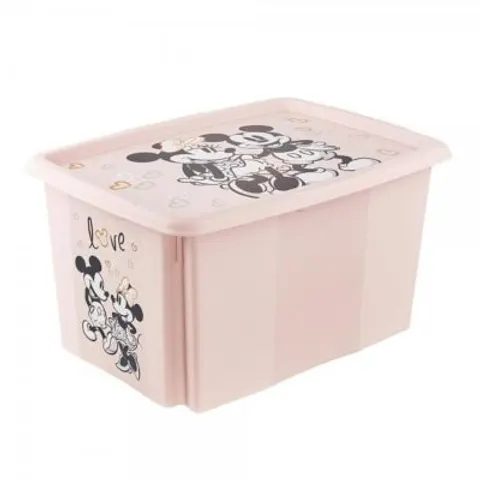 Keeeper Minnie Mouse Turn Around Stacking Box with Lid 45 Litre Nordic Pink – image 1