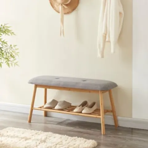 Schoenenrek 45x90x30 cm bamboe grijs – afbeelding 1