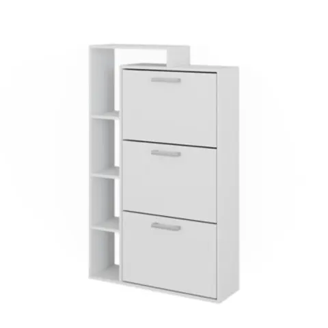 Vicco Meuble à chaussure Blanc 80x128.3cm avec 3 compartiments – image 1