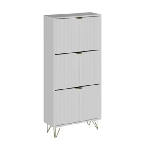 Vicco Armoire à chaussures Blanc 60x128.5cm 3 compartiments – image 1
