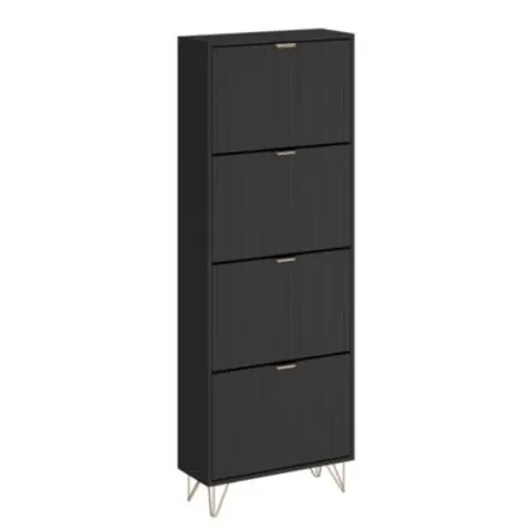 Vicco Armoire à chaussures Noir 60x166.7cm 4 compartiments – image 1