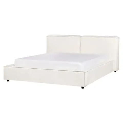 LINARDS - Bed - Gebroken wit - 160 x 200 cm - Polyester – afbeelding 1