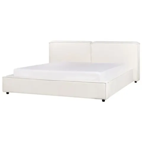 LINARDS - Tweepersoonsbed - Gebroken wit - 180 x 200 cm - Polyester – afbeelding 1