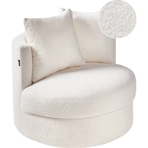 DALBY - Fauteuil - Wit - Bouclé – afbeelding 1