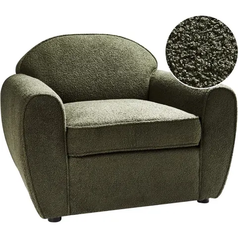ELLEDE - Fauteuil - Donkergroen - Bouclé – afbeelding 1