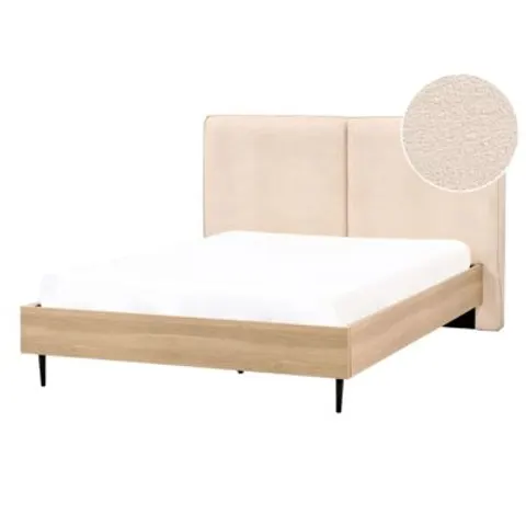 IZERNORE - Bed - Beige - 140 x 200 cm - Bouclé – afbeelding 1