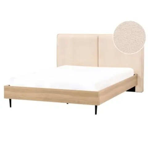 IZERNORE - Bed - Beige - 160 x 200 cm - Bouclé – afbeelding 1