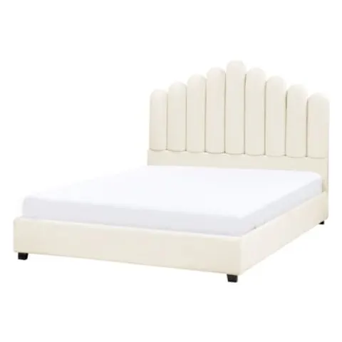 VINCENNES - Bed - Gebroken wit - 140 x 200 cm - Fluweel – afbeelding 1