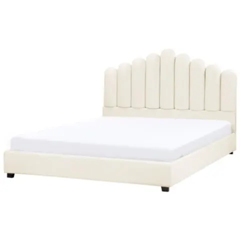 VINCENNES - Bed - Gebroken wit - 180 x 200 cm - Fluweel – afbeelding 1