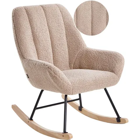 KINNO - Schommelstoel - Beige - Bouclé – afbeelding 1