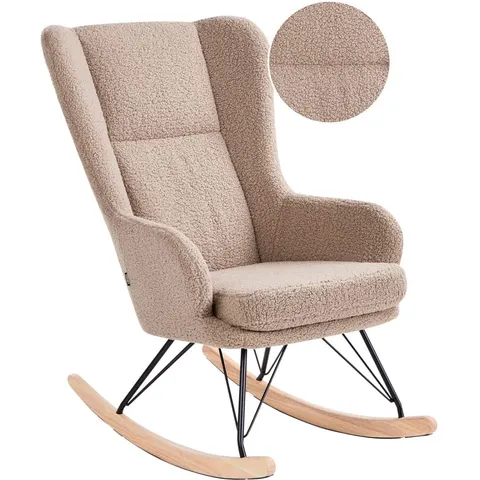 LUOMA - Schommelstoel - Beige - Bouclé – afbeelding 1