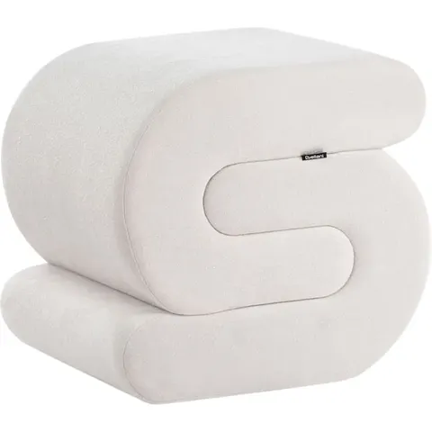 ARCADIA - Poef - Gebroken wit - Chenille – afbeelding 1