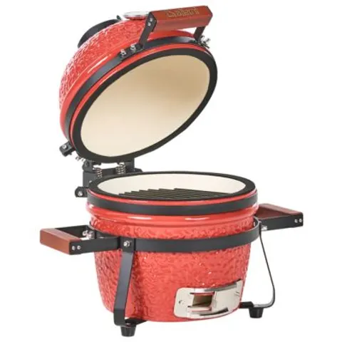 KAMADO - Mini houtskoolgrill - Rood - Keramiek – afbeelding 1