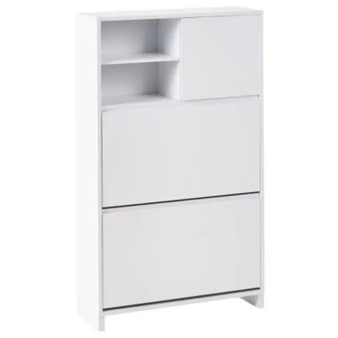 Beliani Meuble à chaussures blanc 24x118x70cm – image 1