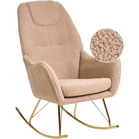 GULSELE - Schommelstoel - Beige - Bouclé – afbeelding 1