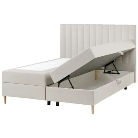 OFFICER - Boxspringbed - Gebroken wit - 160 x 200 cm - Polyester – afbeelding 1