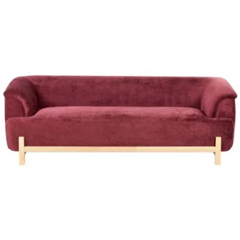 ALNOR - Driezitsbank - Bordeauxrood - Chenille – afbeelding 1