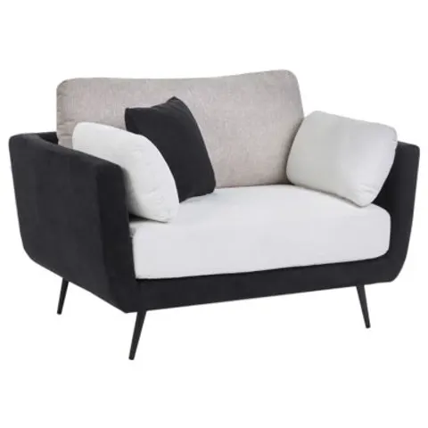 BOLGA - Fauteuil - Zwart/Wit - Polyester – afbeelding 1