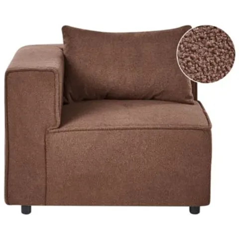 Beliani Module d'angle bouclé marron 94x93x94cm – image 1