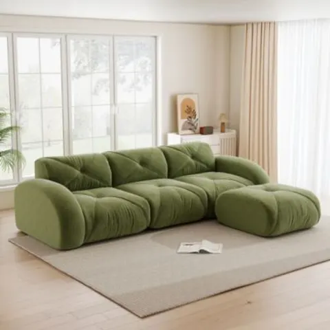 REDOM Canapé modulable en chenille vert 281x76x171cm – image 1