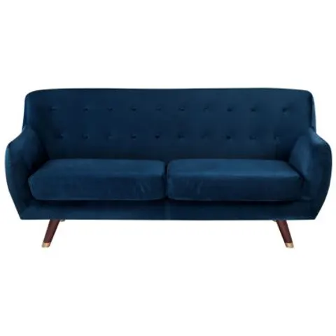 BODO - Driezitsbank - Marineblauw - Fluweel – afbeelding 1