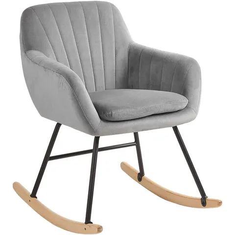 LIARUM - Schommelstoel - Grijs - Fluweel – afbeelding 1