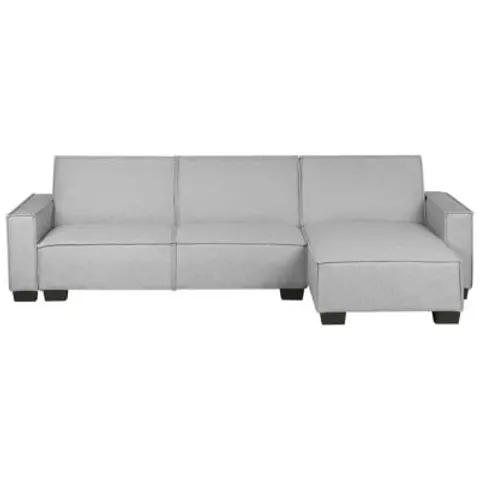 ROMEDAL - Hoekslaapbank - Lichtgrijs - Links - 290 cm - Polyester – afbeelding 1