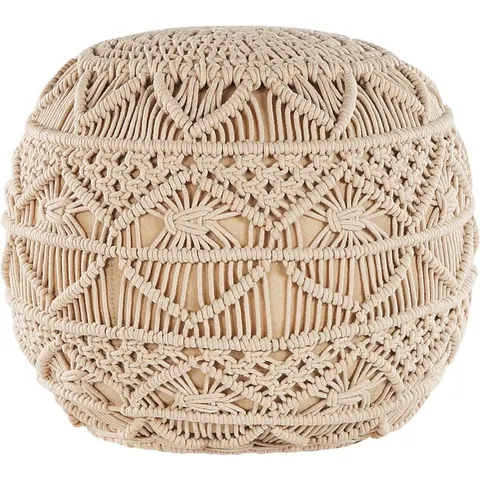 KAYSERI - Poef - Beige - 40 cm - Katoen – afbeelding 1
