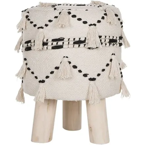 THONDI - Hocker - Beige - Katoen – afbeelding 1