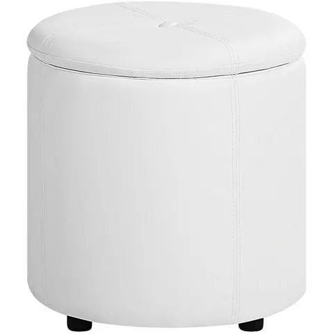 MARYLAND - Poef - Wit - 38 cm - Kunstleer – afbeelding 1