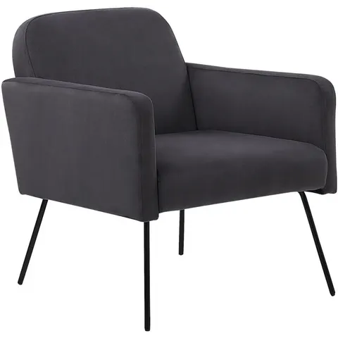 NARKEN - Fauteuil - Grijs - Fluweel – afbeelding 1