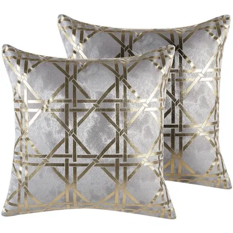 CASSIA - Sierkussen set van 2 - Grijs - 45 x 45 cm - Polyester – afbeelding 1