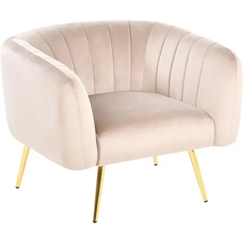 LACONIA - Fauteuil - Taupe - Fluweel – afbeelding 1