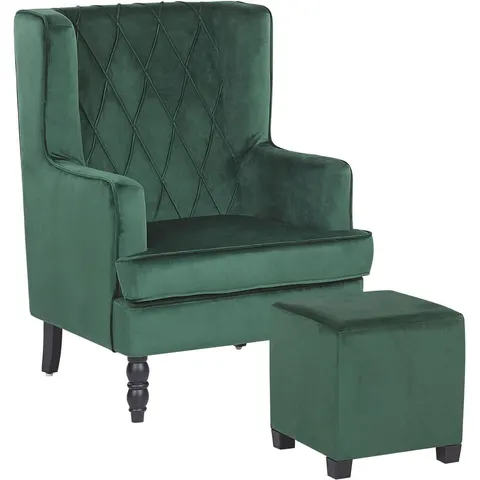 SANDSET - Fauteuil - Donkergroen - Fluweel – afbeelding 1