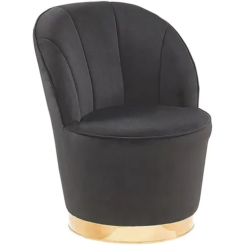 ALBY - Fauteuil - Zwart - Fluweel – afbeelding 1